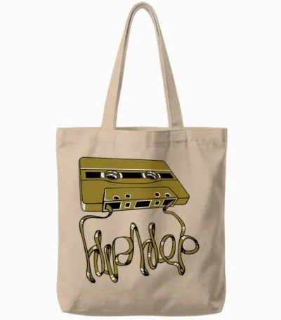 Hip Hop Tape Flex Tote Bags - Natural