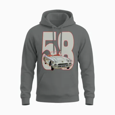 1958 Corvette Unisex Hoodie - Graphite Heather