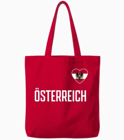 Austria Flag Eagle Fan T-Shirt, Red Tote Bags - Red