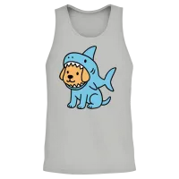 Dog in Shark Costume — Lovers Gift Unisex Tank Top - Ash – 2