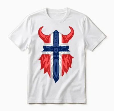 Norwegen 2026 Norwegische Flagge Fans Fjorde Outdoor Reisen Unisex T-Shirt - White