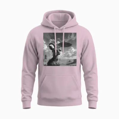 Ziegenbock Mit Ufo, Alien, Lustiges Ziegenbock Unisex Hoodie - Light Pink