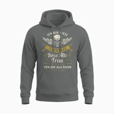 I Am This Legendary Evil Old Woman T-Shirt, Black Unisex Hoodie - Graphite Heather
