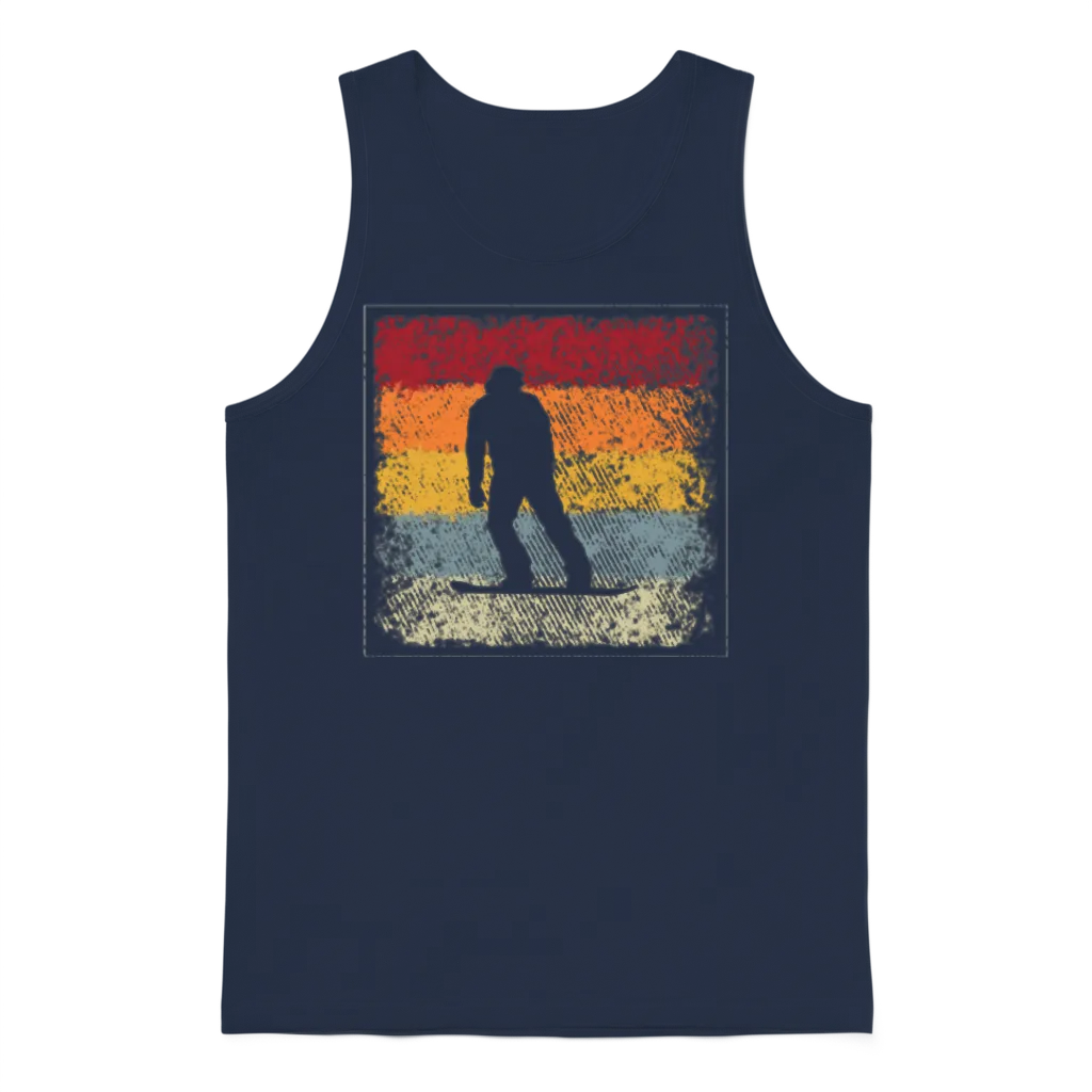 Snowboarding Retro Unisex Tank Top - Navy