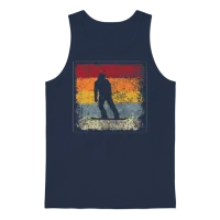Snowboarding Retro Unisex Tank Top - Navy – 1