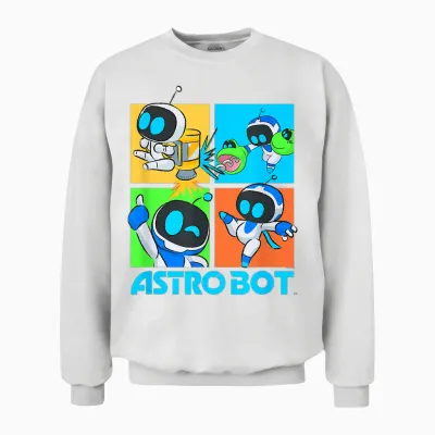 Astro Bot Rescue Mission Fighting Pose Video Game Unisex Sweatshirt - White