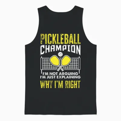 Pickleball Champion Funny Pickleball Gift Unisex Tank Top - Black