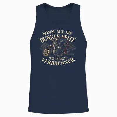 T-Shirt with German Text "komm Auf Die Dunkle Seite" - Wir Fahren Brenner Unisex Tank Top - Navy