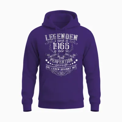 Legenden Wurden 1966 Geboren Das Leben Beginnt Mit 60 Unisex Hoodie - Purple