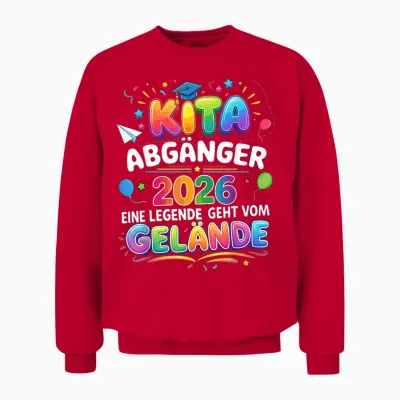 Kita Abgänger 2026 Einschulung Schulkind Junge Mädchen Unisex Sweatshirt - Red