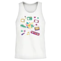 80s Retro Unisex Tank Top - White – 2
