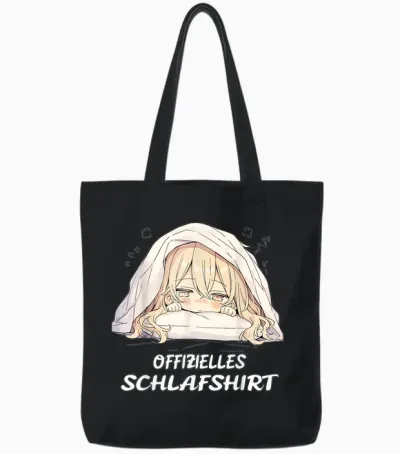 Official Sleepshirt, Kawaii Anime Manga Pyjamas Nightdress Tote Bags - Black
