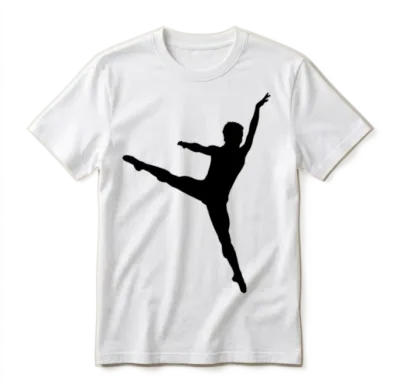 Male Ballet Dancer Silhouette Unisex T-Shirt - White