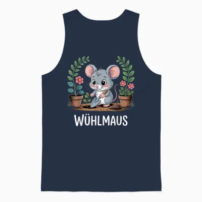 Wühlmaus Maus Garten Spruch Unisex Tank Top - Navy
