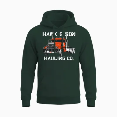 Hawk and Son Hauling Company Big Rig Pride 2 Side Unisex Hoodie - Forest