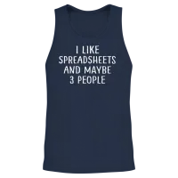 Funny Spreadsheet Gifts Spreadsheets Office Nerd Unisex Tank Top - Navy – 2