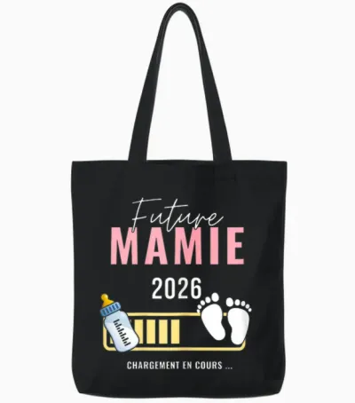 Granny in 2026 Announcement Pregnancy Future Granny Soon 2026 T-Shirt, Black, Female X-Small Tote Bags - Black