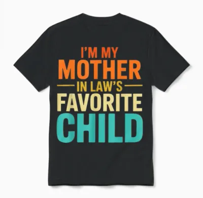 Funny from Son I'm My Mother-In-Law Favorite Child Unisex T-Shirt - Black