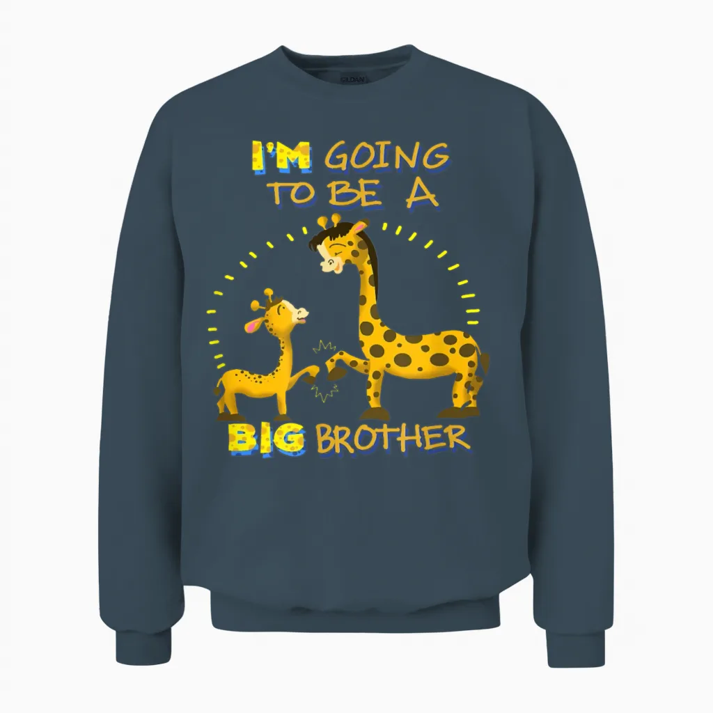 Brother Giraffes Funny Unisex Sweatshirt in Dark Heather