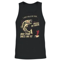 I Just Hold My Rod Wiggle My Worm and Pow Unisex Tank Top - Black – 2