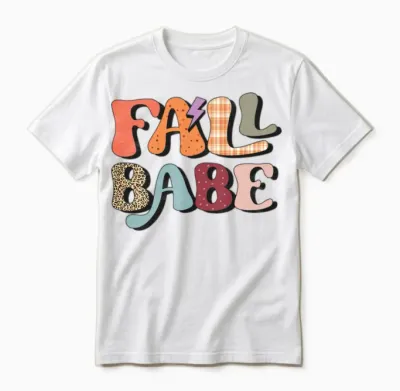 Fall Babe Retro Typography Unisex T-Shirt - White