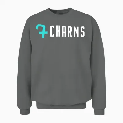 7charms Logo Turquoise/white Unisex Sweatshirt - Graphite Heather