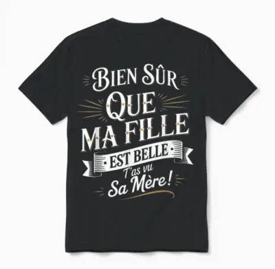 Sure That My Daughter Is Beautiful You Saw Her Mother Gift Idea Unisex T-Shirt - Black