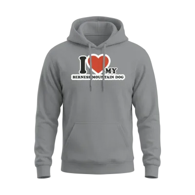 I-Love Pet Dog Dog-Breed Bernese Mountain Dog Unisex Hoodie - Sport Grey