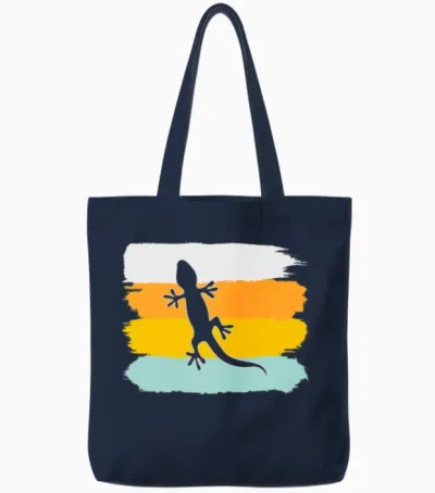 Lizard Retro Tote Bags - Navy