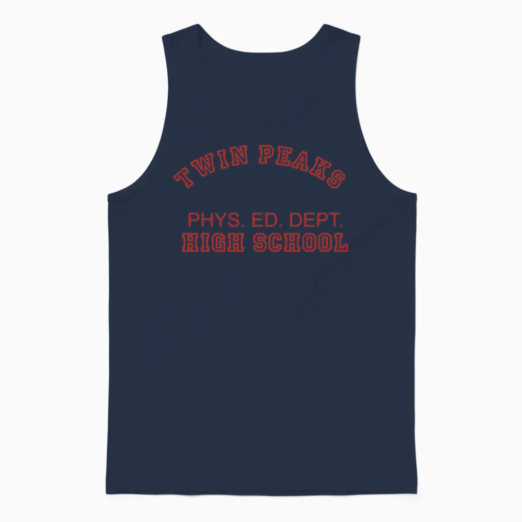 Twin Peaks High School Phys. Ed. Dept. Unisex Tank Top in Navy