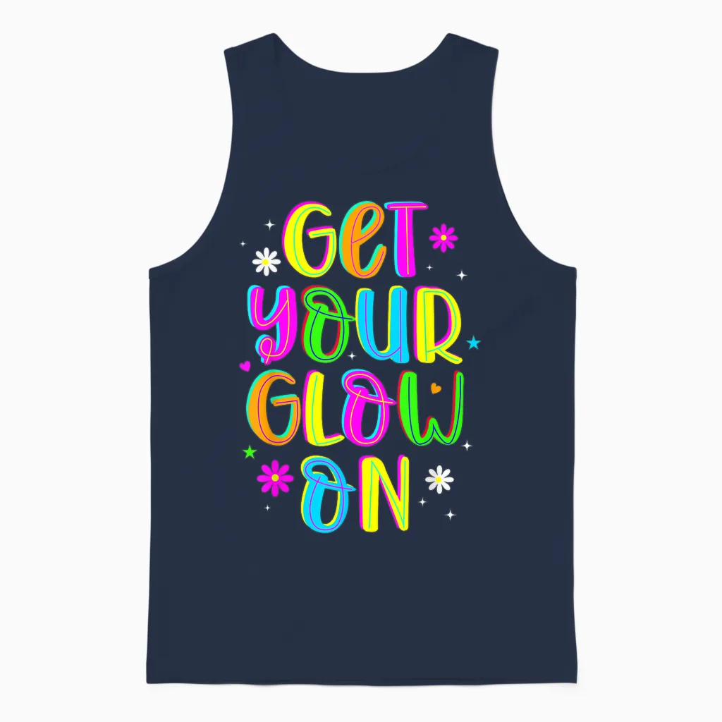 Get Your on in My Glowing Era Group Team Party Squad Gifts Unisex Tank Top in Navy