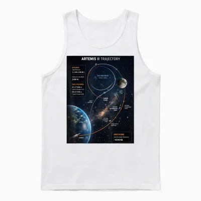 Artemis 2 Itinéraire Sls Rocket Launch Mission to the Moon Unisex Tank Top - White