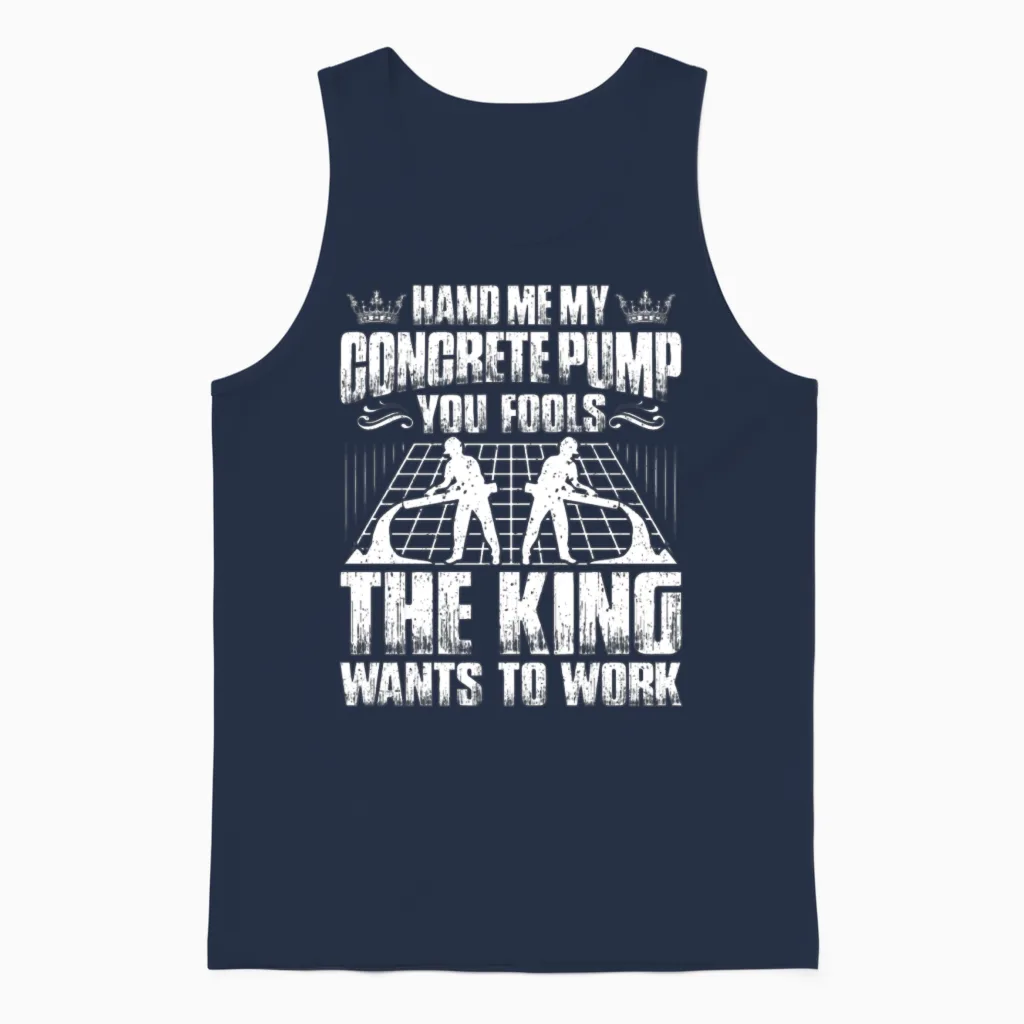Concrete Worker Concreter Concrete Builder Unisex Tank Top in Navy