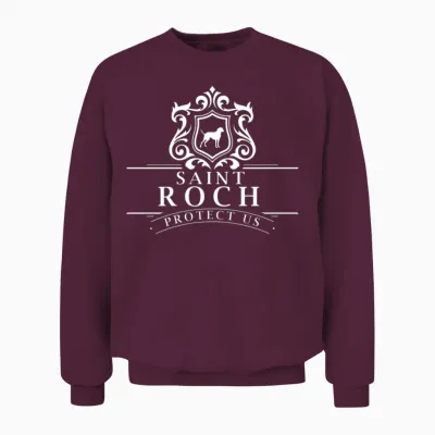 Saint Roch Patron Saint of Dogs Protection Unisex Sweatshirt - Maroon