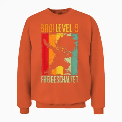 Bro! Level 9 Freigeschaltet 9.geburtstag Video Gamer Junge Unisex Sweatshirt - Orange