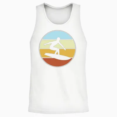 Surfing Retro Unisex Tank Top - White