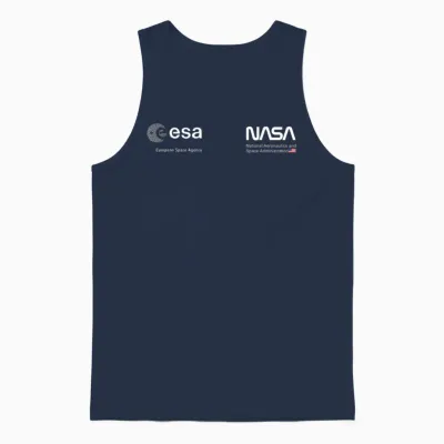 Nasa Worm and Esa Logo Famous and Classic T-Shirt, Black Unisex Tank Top - Navy