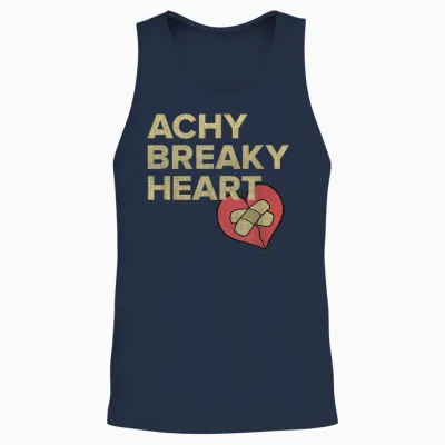 Lyriclyfe - Sweatshirt - Achy Breaky Heart Unisex Tank Top - Navy