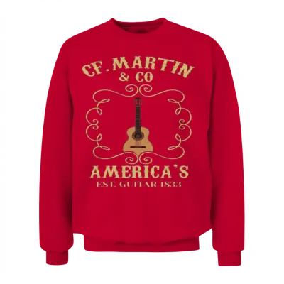 Martin Dual Guitars Vintage Birthday T Shirt Gift Unisex Sweatshirt - Red