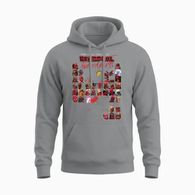 Marvel Deadpool Periodic Table of Awesomeness T-Shirt Small Unisex Hoodie - Sport Grey