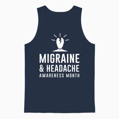 Migraine and Headache Awareness Month Boy Unisex Tank Top - Navy