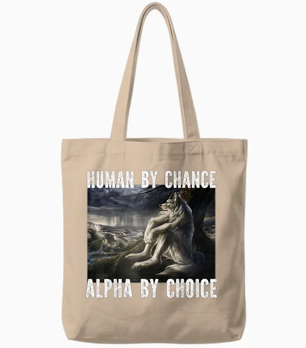 I Heart Werewolfs Alpha Funny Cringe Werewolf Wolf Meme T-Shirt, Black Tote Bags in Natural