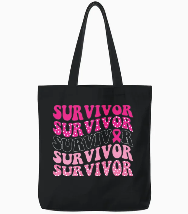 Breast Cancer Survivor - Awareness Tote Bags in Black