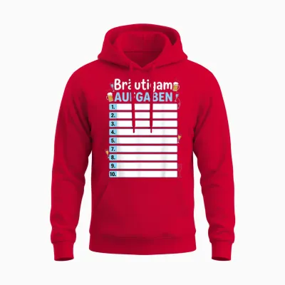 Bräutigam Aufgaben Jga Junggesellenabschied Unisex Hoodie - Red