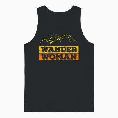 Wanderwoman Mountaineering Hiking Women Unisex Tank Top - Black