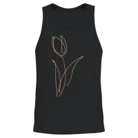 Flower Floral & Botanical Unisex Tank Top - Black – 2