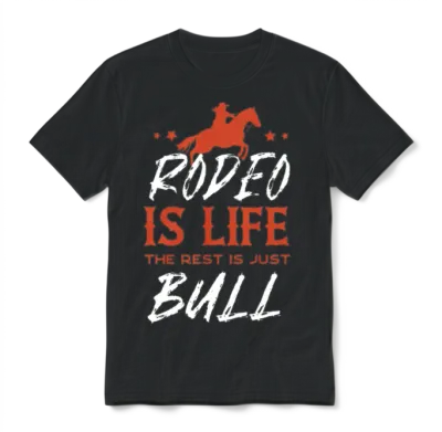 Rodeo, Western Horse Back Riding, Horse Lover Unisex T-Shirt - Black