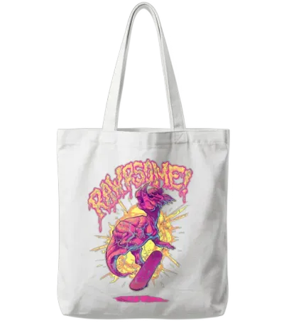 Rawrsome Dino Tote Bags - White