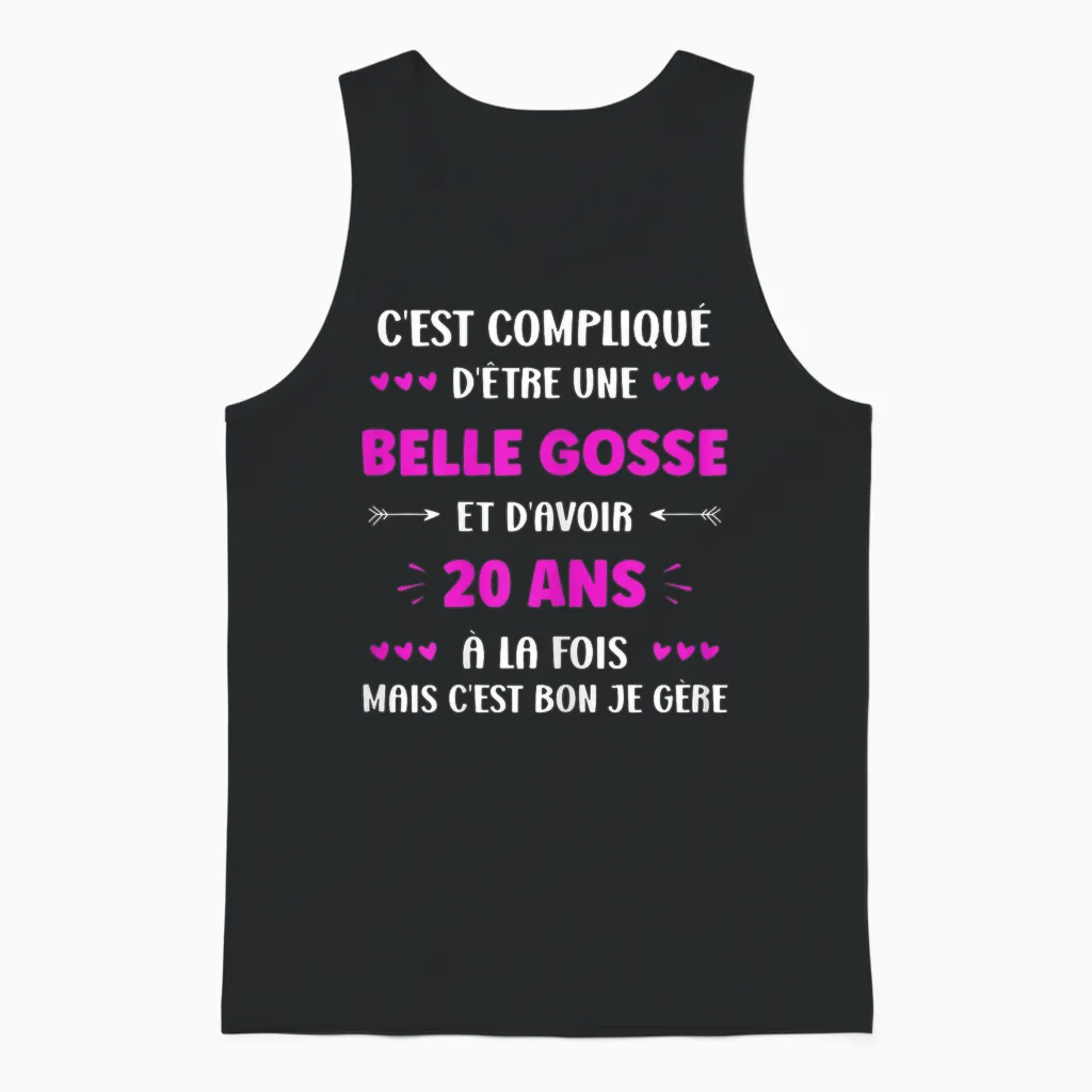 Girl 20 Years Beautiful Goose Birthday Humor Woman 20 Years T-Shirt, Black Unisex Tank Top in Black