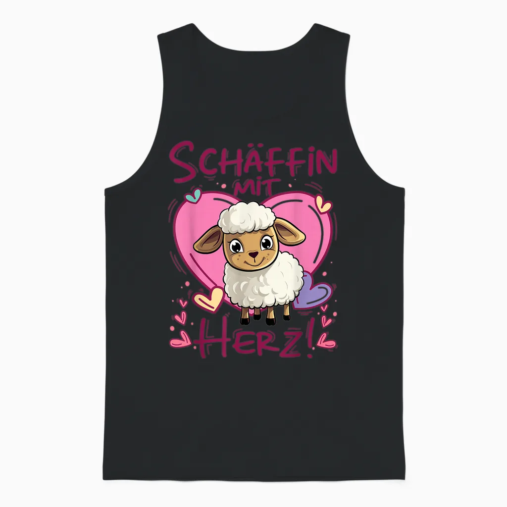 Schäfin Mit Herz | Chefin Mit Herz - Schäffin Unisex Tank Top in Black